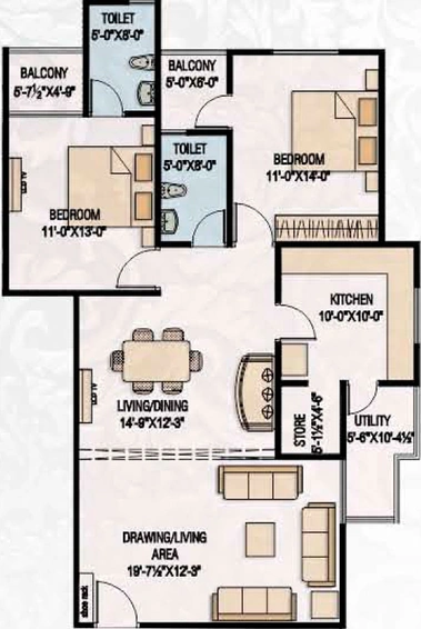 2 BHK Flat in SNG Shree Enclave in Niwaru Road, Jaipur - Image 502954
