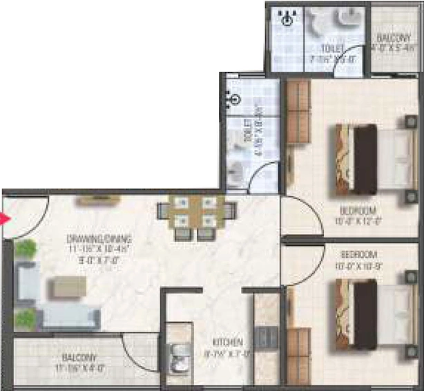 2 BHK Flat in Dhanuka Sunshine Aditya in Vaishali Nagar, Jaipur - Image 623262