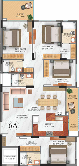 4 BHK Flat in Trimurty Arabella in Bani Park, Jaipur - Image 281984