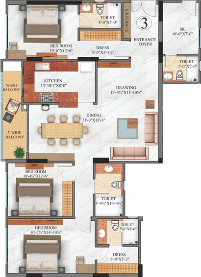 3 BHK Flat in Trimurty Arabella in Bani Park, Jaipur - Image 281983