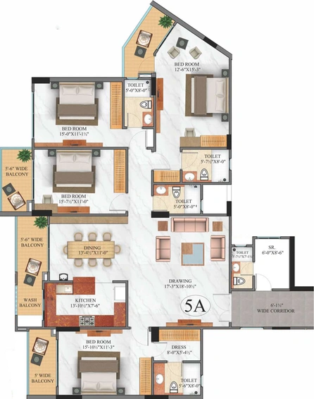 4 BHK Flat in Trimurty Arabella in Bani Park, Jaipur - Image 281985