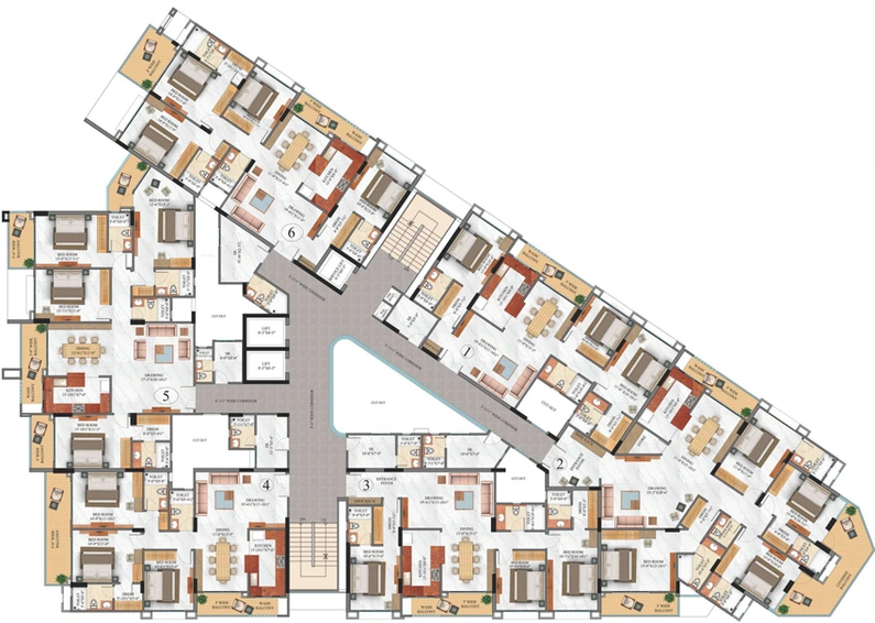 Floor Plan of Trimurty Arabella in Bani Park, Jaipur - Image 1937