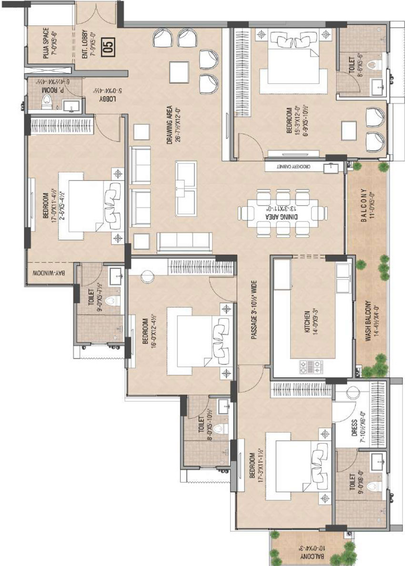 4 BHK Flat in Trimurty Divinity in C Scheme, Jaipur - Image 282010