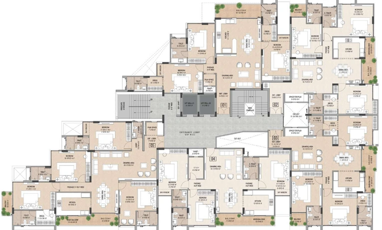 Floor Plan of Trimurty Divinity in C Scheme, Jaipur - Image 1946