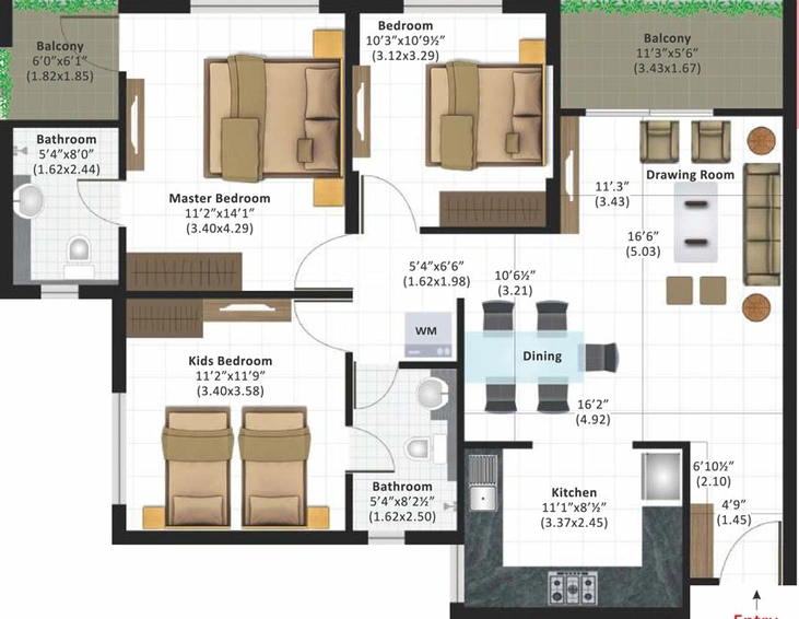 3 BHK Flat in Ashiana Daksh in Jagatpura, Jaipur - Image 503309
