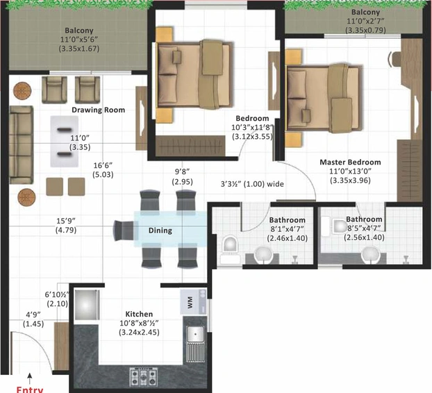 2 BHK Flat in Ashiana Daksh in Jagatpura, Jaipur - Image 503308