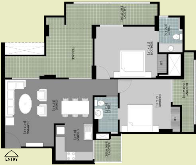 2 BHK Flat in Arihant Ambar in Sector 1, Greater Noida - Image 698933