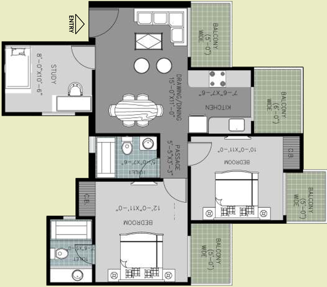 2 BHK Flat in Arihant Ambar in Sector 1, Greater Noida - Image 698932