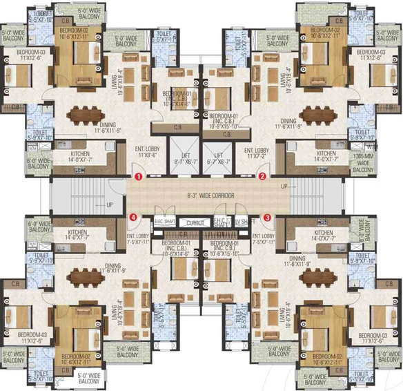 Floor Plan of Manglam Aananda in Sanganer, Jaipur - Image 52444