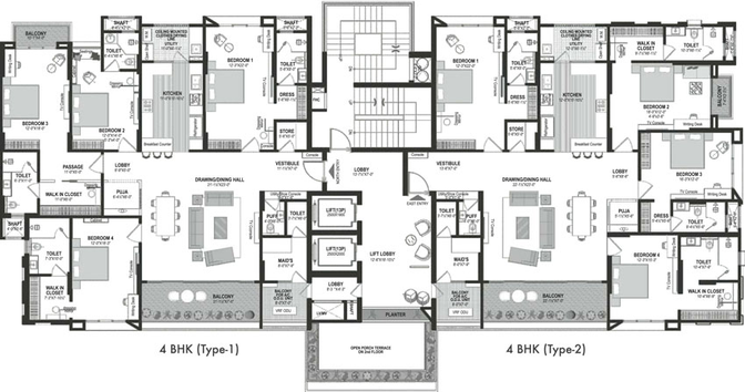 Floor Plan of One The Sky Bungalows in Vaishali Nagar, Jaipur - Image 80311