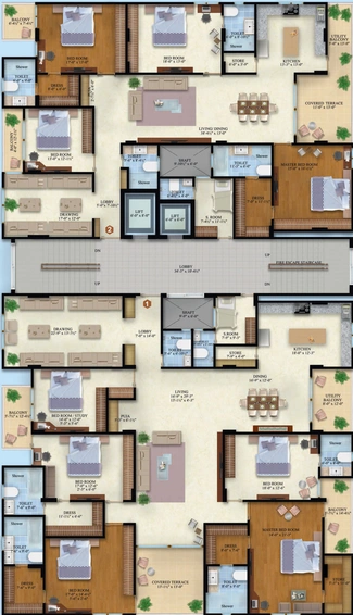 Floor Plan of Vardhman Vivanta Heights in Vidyadhar Nagar, Jaipur - Image 52620