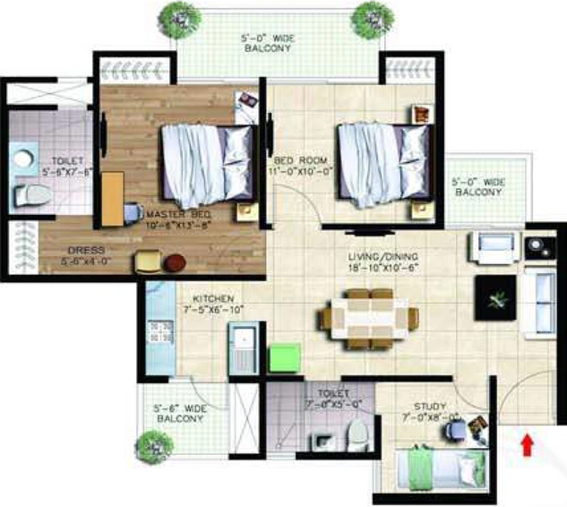 2 BHK Flat in Nirala Greenshire in Sector 2, Greater Noida - Image 660421