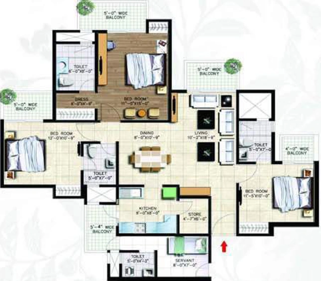3 BHK Flat in Nirala Greenshire in Sector 2, Greater Noida - Image 660425