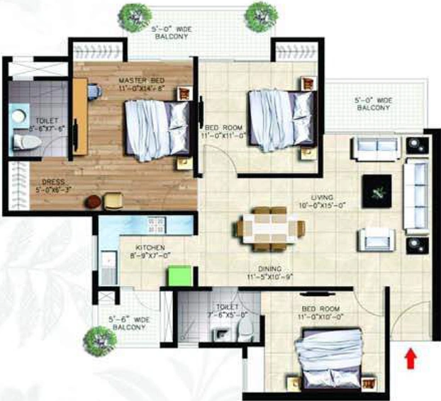 3 BHK Flat in Nirala Greenshire in Sector 2, Greater Noida - Image 660423