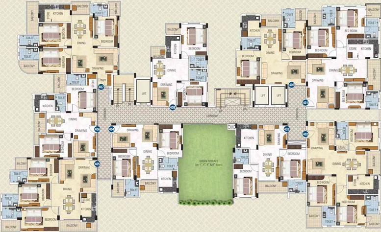 Floor Plan of Ganga Royal Regalia in Vaishali Nagar, Jaipur - Image 80333
