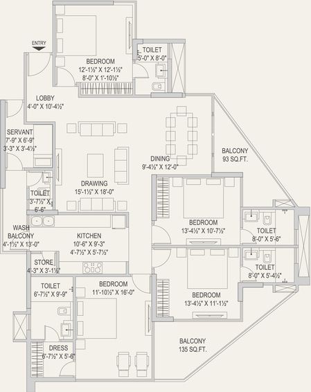 4 BHK Flat in Unique IS Paradise in Civil Lines, Jaipur - Image 283510