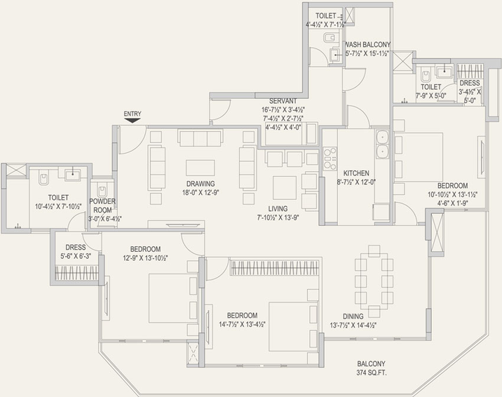 3 BHK Flat in Unique IS Paradise in Civil Lines, Jaipur - Image 283509