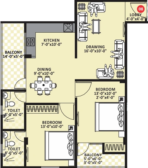 2 BHK Flat in Vardhman Imperial Heights in Vaishali Nagar, Jaipur - Image 623342