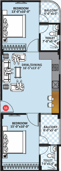 2 BHK Flat in Vardhman Imperial Heights in Vaishali Nagar, Jaipur - Image 623340