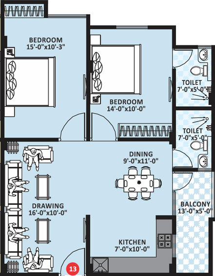 2 BHK Flat in Vardhman Imperial Heights in Vaishali Nagar, Jaipur - Image 623341