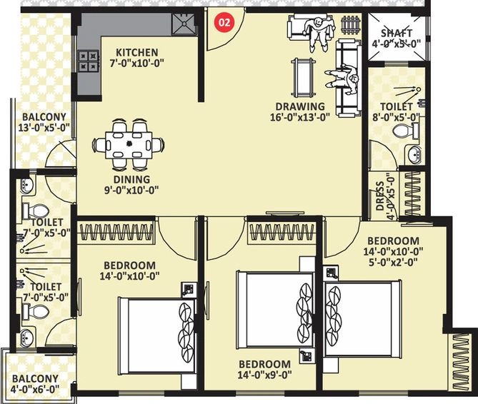 3 BHK Flat in Vardhman Imperial Heights in Vaishali Nagar, Jaipur - Image 623344
