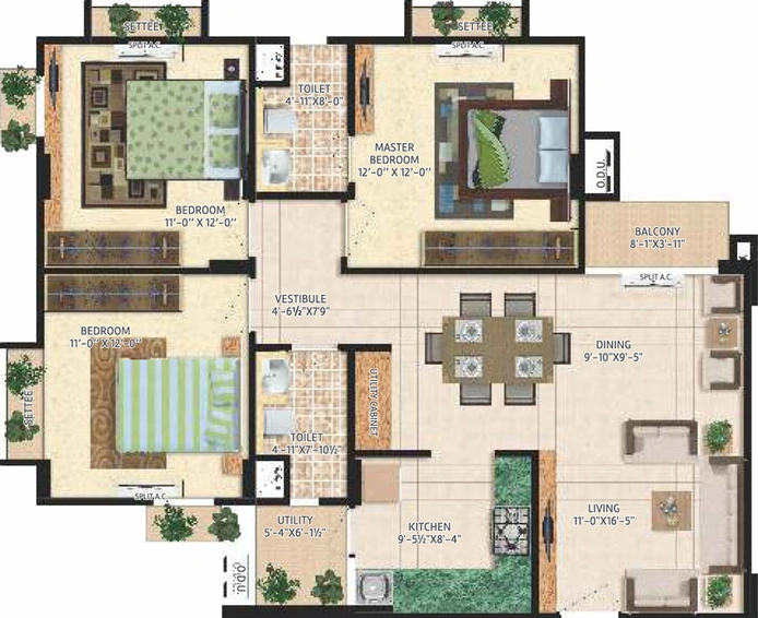 3 BHK Flat in Mahima Bellevista in Jagatpura, Jaipur - Image 627584