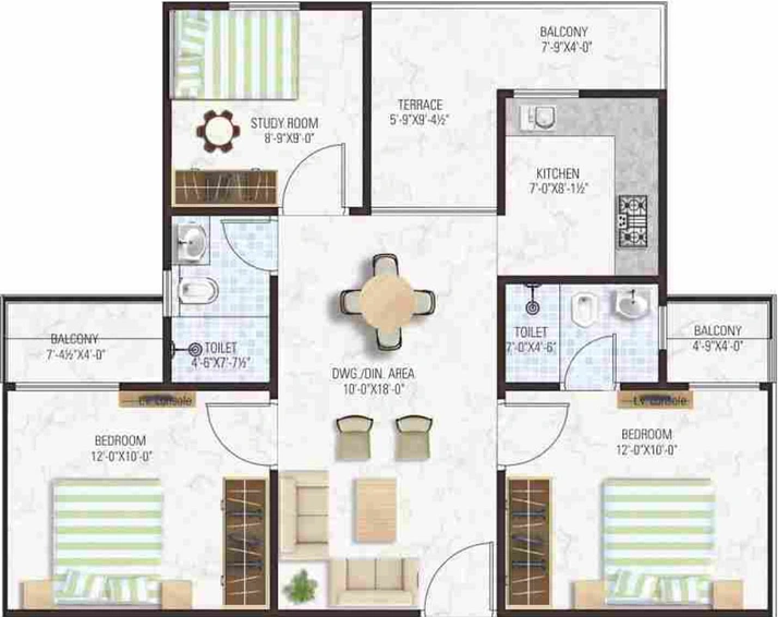 3 BHK Flat in Manglam Aadhar in Vaishali Nagar, Jaipur - Image 623356