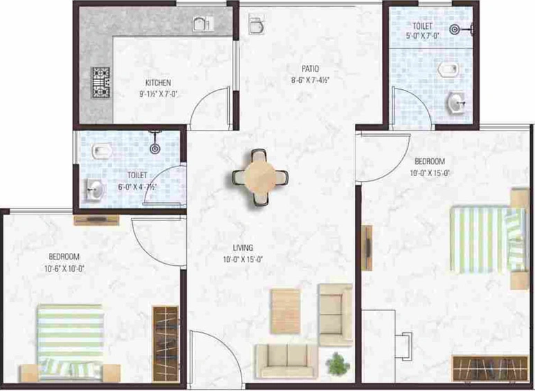 2 BHK Flat in Manglam Aadhar in Vaishali Nagar, Jaipur - Image 623355