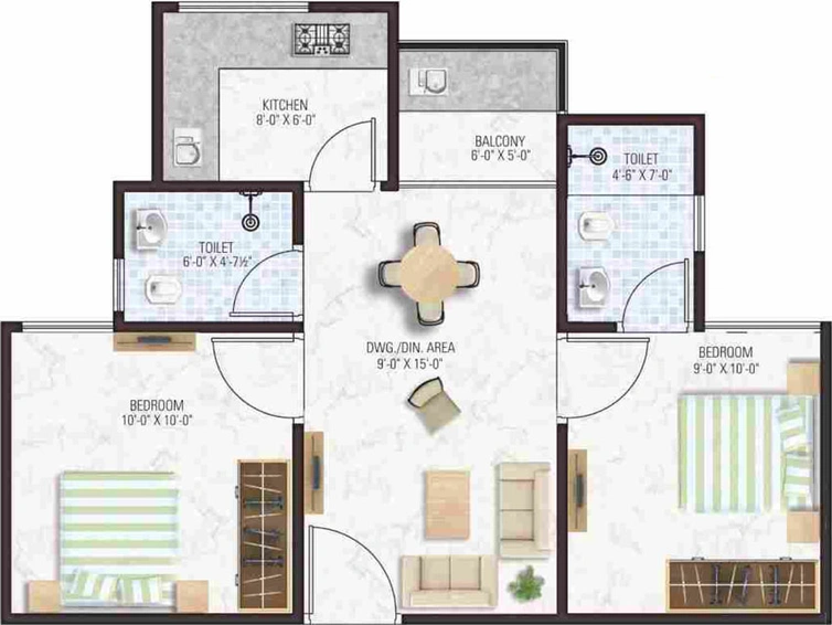 2 BHK Flat in Manglam Aadhar in Vaishali Nagar, Jaipur - Image 623354