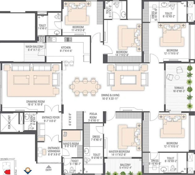 5 BHK Flat in Manglam Radiance in Durgapura, Jaipur - Image 504593