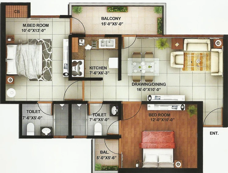 2 BHK Flat in Addela Raj Residency in Sector 16 C, Greater Noida - Image 507954