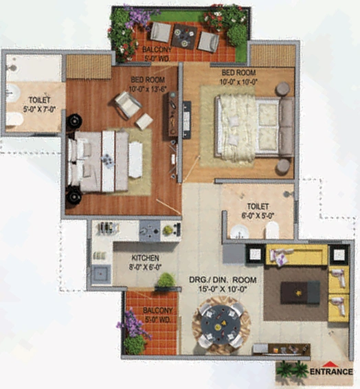 2 BHK Flat in Divyansh Flora in Noida Extention, Greater Noida - Image 594896