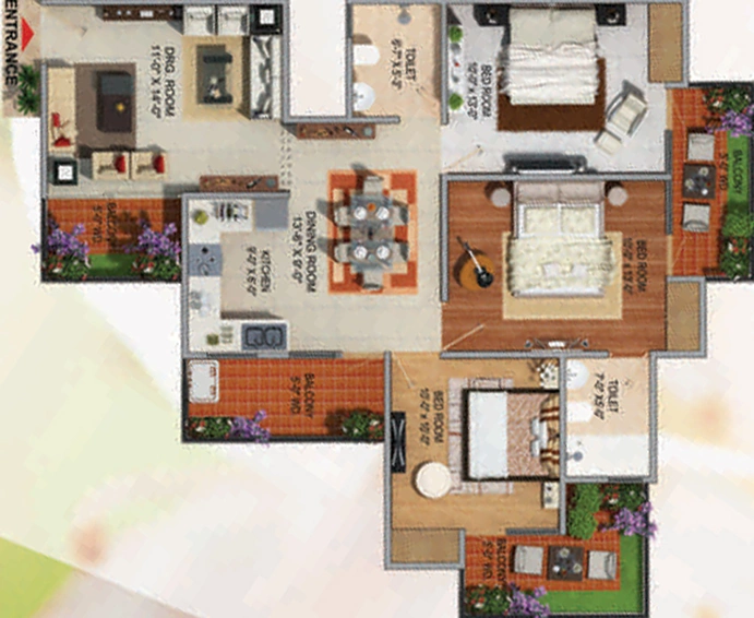 3 BHK Flat in Divyansh Flora in Noida Extention, Greater Noida - Image 594900