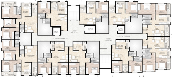 Floor Plan of Fortune Aura Blue in Punawale, Pune - Image 18032
