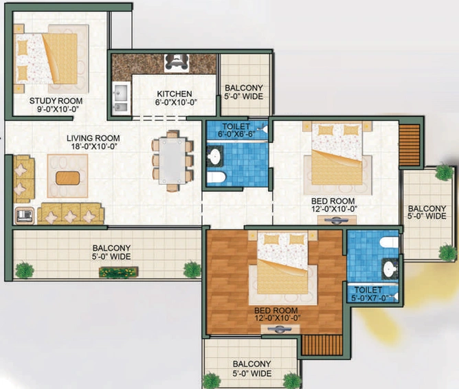 2 BHK Flat in Town White Orchid in Noida Extention, Greater Noida - Image 699069