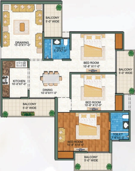 3 BHK Flat in Town White Orchid in Noida Extention, Greater Noida - Image 699070