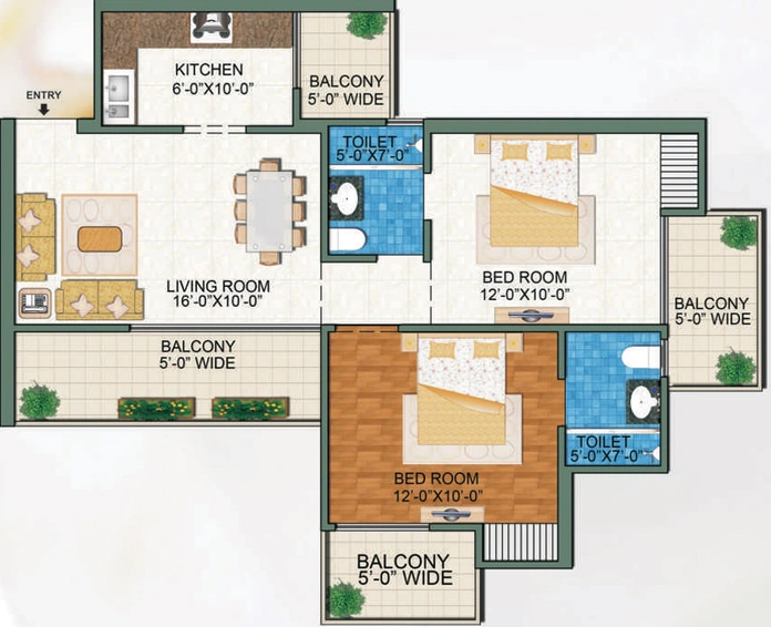 2 BHK Flat in Town White Orchid in Noida Extention, Greater Noida - Image 699068