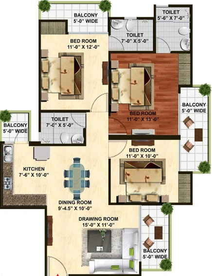 3 BHK Flat in Wall Rock Aishwaryam in Sector 16 C, Greater Noida - Image 287335