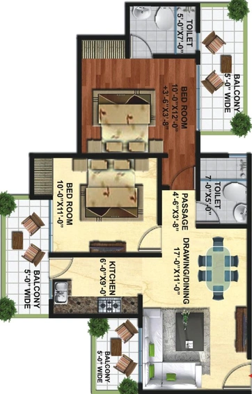 2 BHK Flat in Wall Rock Aishwaryam in Sector 16 C, Greater Noida - Image 287333