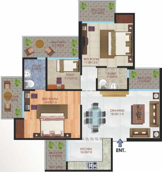 2 BHK Flat in Apex Athena in Sector 75, Noida - Image 502990