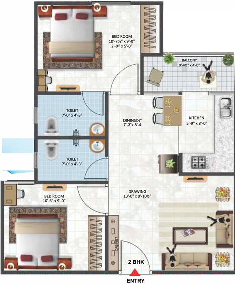 2 BHK Flat in Vardhman Swapnlok in Jhotwara Industrial Area, Jaipur - Image 504864