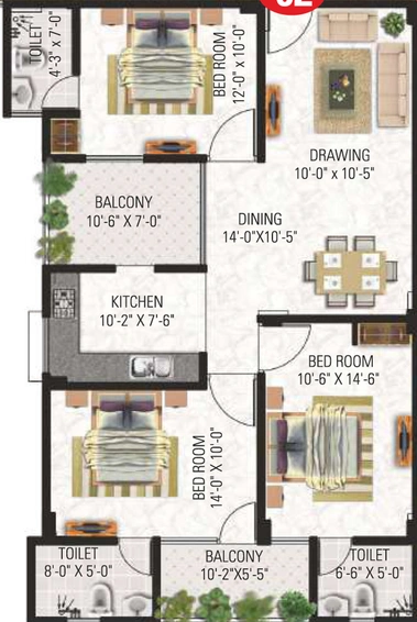 2 BHK Flat in Vardhman The Horizon in Jhotwara Industrial Area, Jaipur - Image 504926