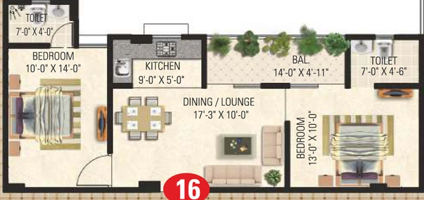 2 BHK Flat in Vardhman The Horizon in Jhotwara Industrial Area, Jaipur - Image 504923
