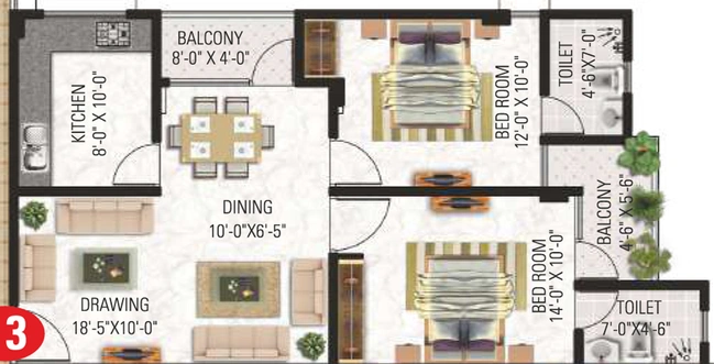 2 BHK Flat in Vardhman The Horizon in Jhotwara Industrial Area, Jaipur - Image 504924