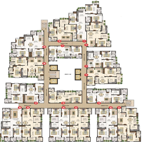 Floor Plan of Vardhman The Horizon in Jhotwara Industrial Area, Jaipur - Image 53339