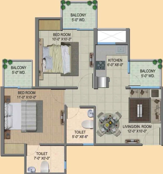 2 BHK Flat in Migsun Twinz in Eta II, Greater Noida - Image 659487