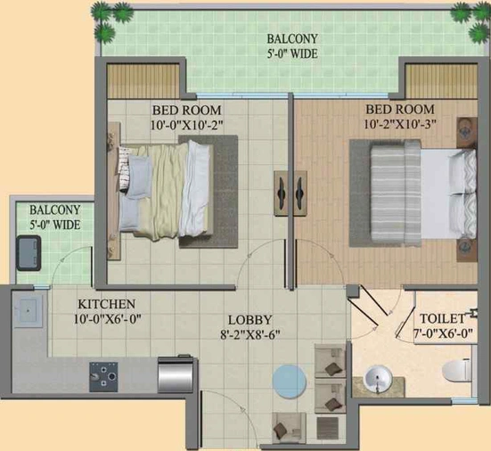 2 BHK Flat in Migsun Twinz in Eta II, Greater Noida - Image 659482