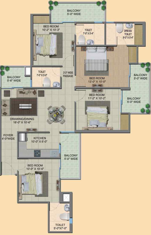 4 BHK Flat in Migsun Twinz in Eta II, Greater Noida - Image 659485