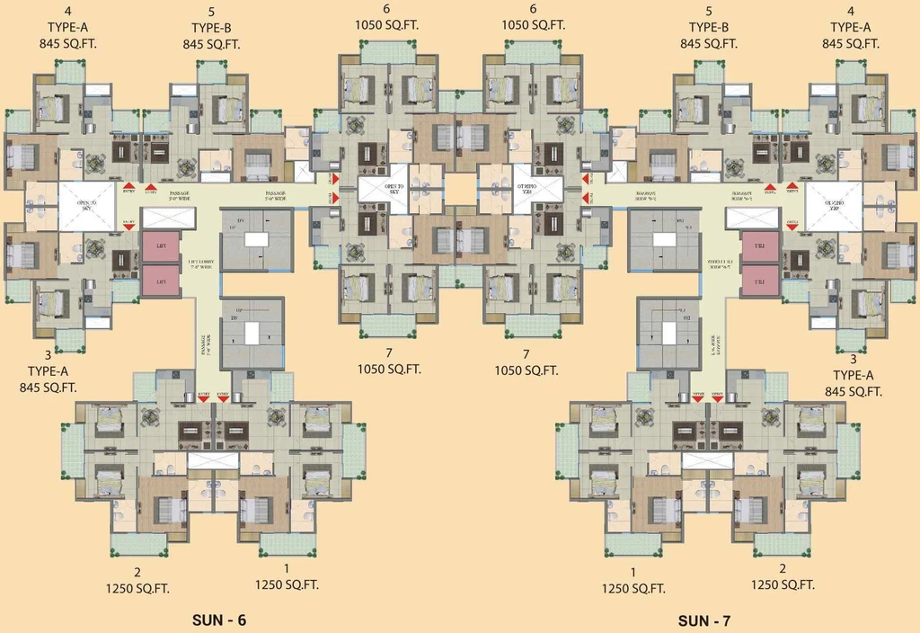 Floor Plan of Migsun Twinz in Eta II, Greater Noida - Image 91247
