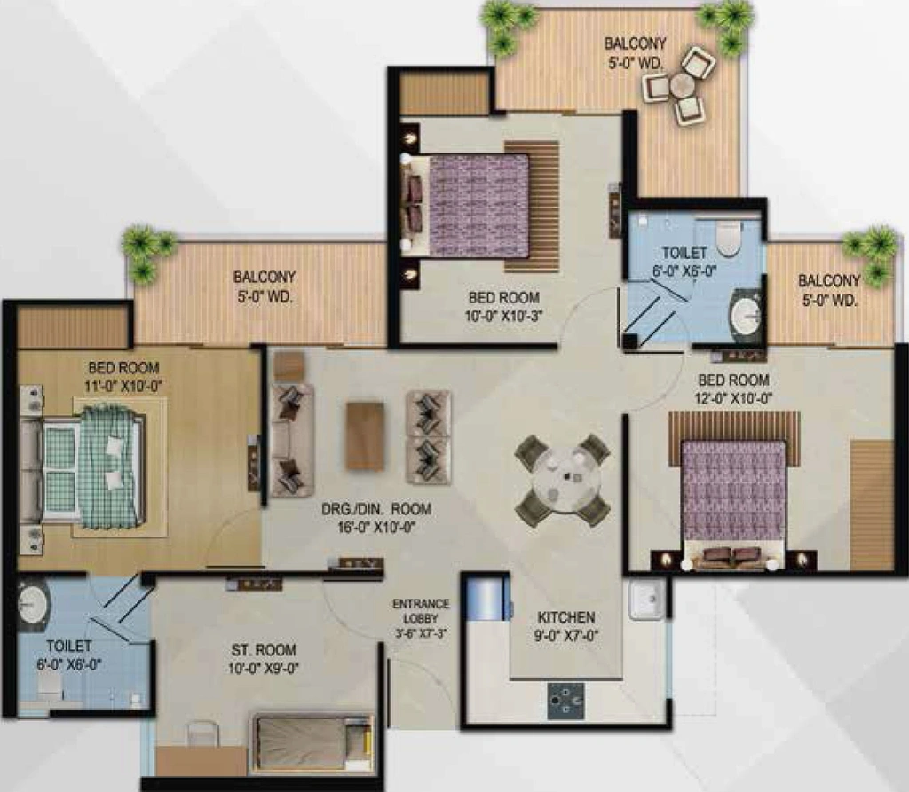 3 BHK Flat in Migsun Vilaasa in Eta II, Greater Noida - Image 659162